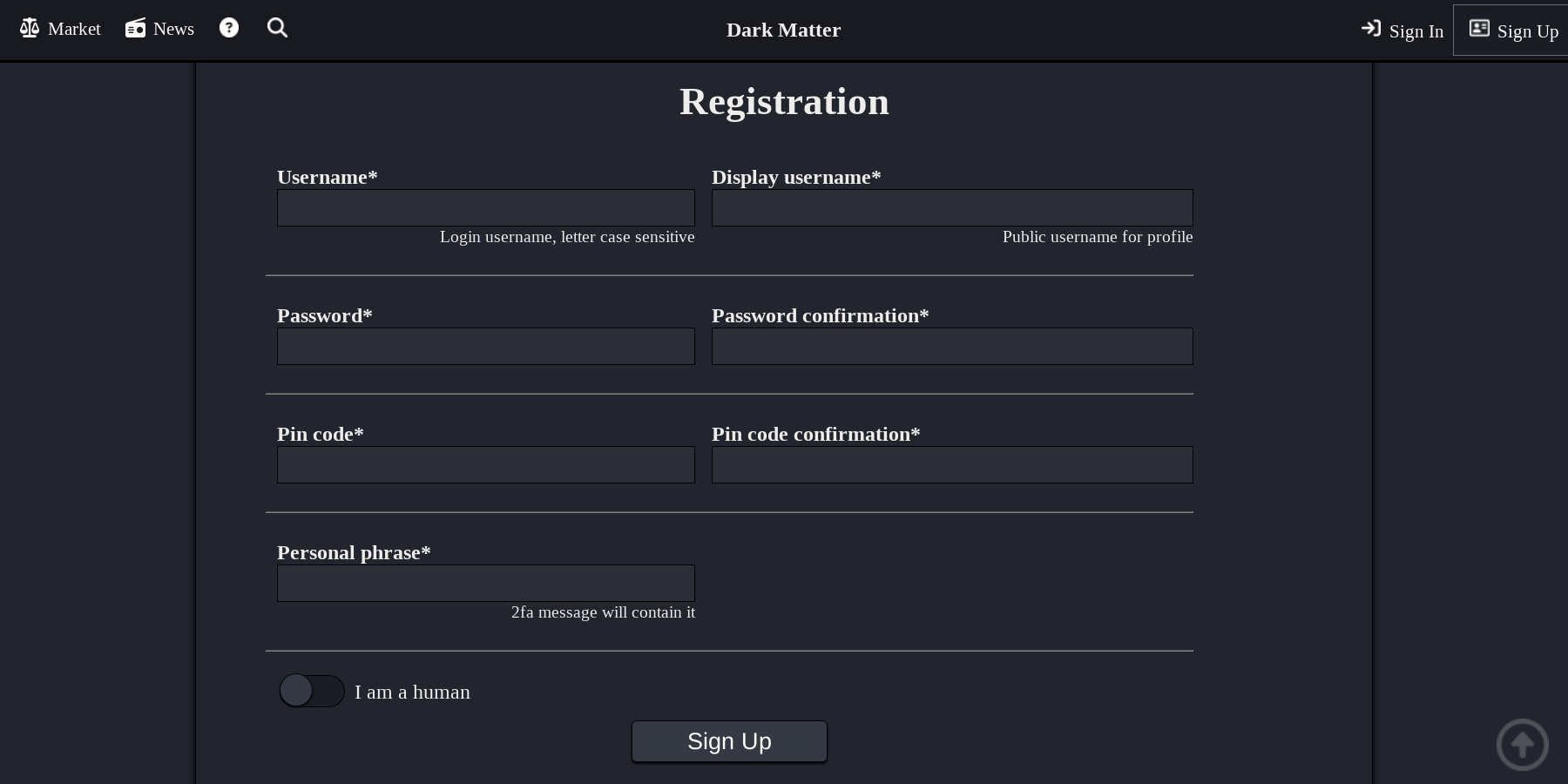 Account Registration Page